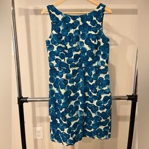 Anthro Boatneck Printed Sleeveless Dress